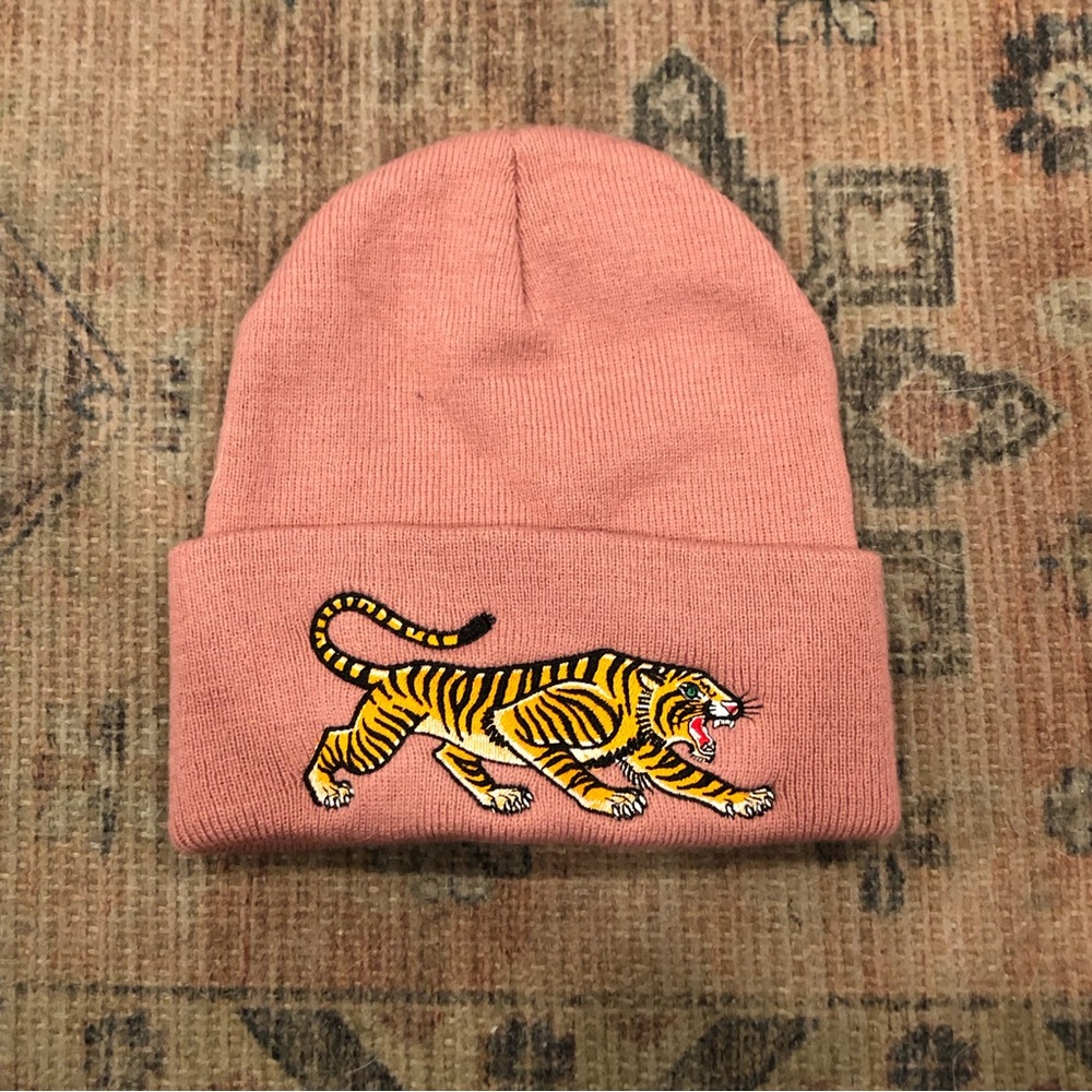 Embroidered Tiger Beanie